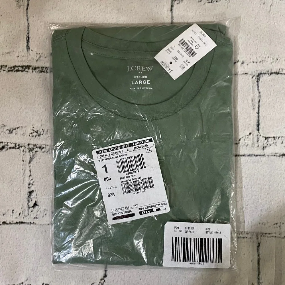 J. Crew Long sleeve jersey tee L